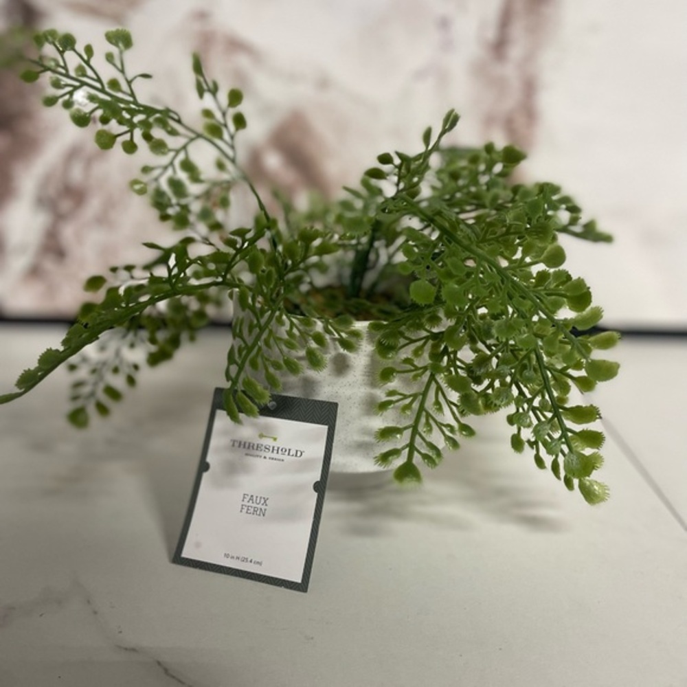 Threshold‎ White & Green Faux Fern Artificial Plants With Ceramic Pots